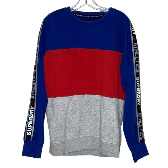 Superdry Sweatshirt Men XLarge Blue Red Stadium Panel Sport Athletic Streetwear‎ - Picture 1 of 9